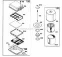 (2) Air Cleaner Groups Diagram and Parts List for 082232-0386-01  Briggs and Stratton Engine